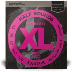 DADDARIO ENR71-5 HALF ROUNDS 5-STRING BASS, REGULAR LIGHT, LONG SCALE [45-130]