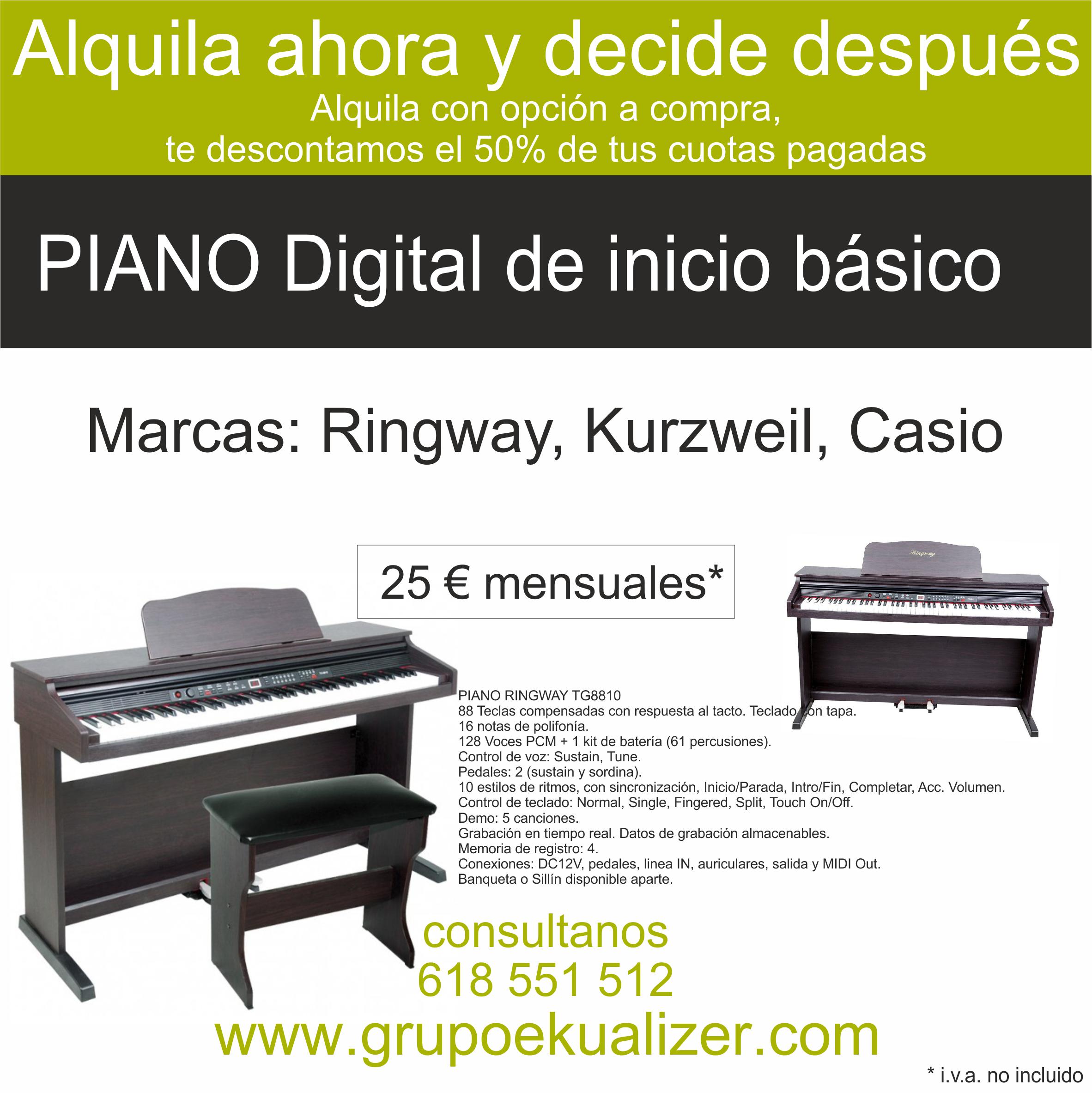 Excursión Regan Manuscrito Alquiler de Piano Digital - GRUPO EKUALIZER